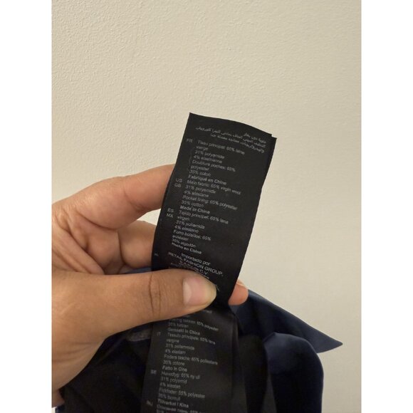 SANDRO‎ Women's navy Blue Straight Leg Wool Blend Trousers Size 8 Minimalist - Picture 7 of 7